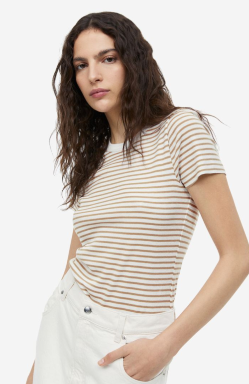 Ribbed modal T-shirt